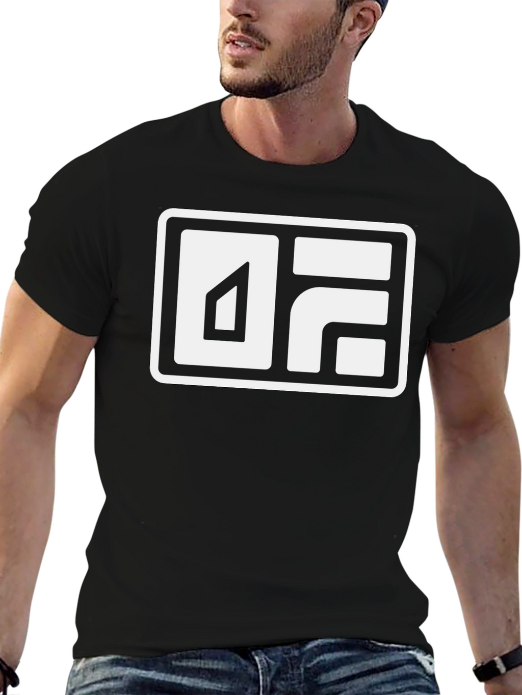 Modern Graphic Print Black T-Shirt