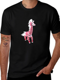 Striped Zebra Graphic Tee - Mens Black T-Shirt