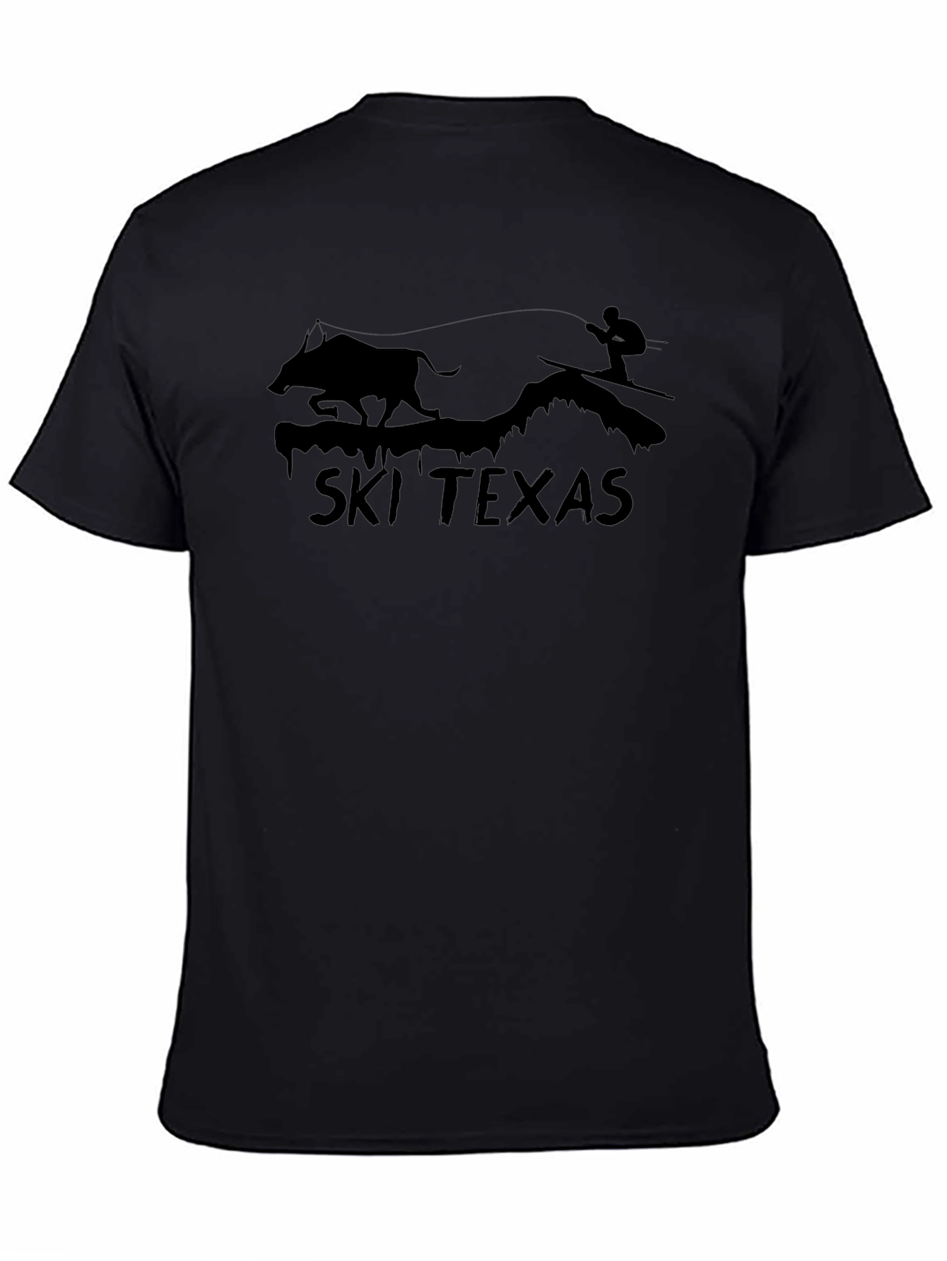 Ski Texas Graphic Tee - Unisex Black T-Shirt