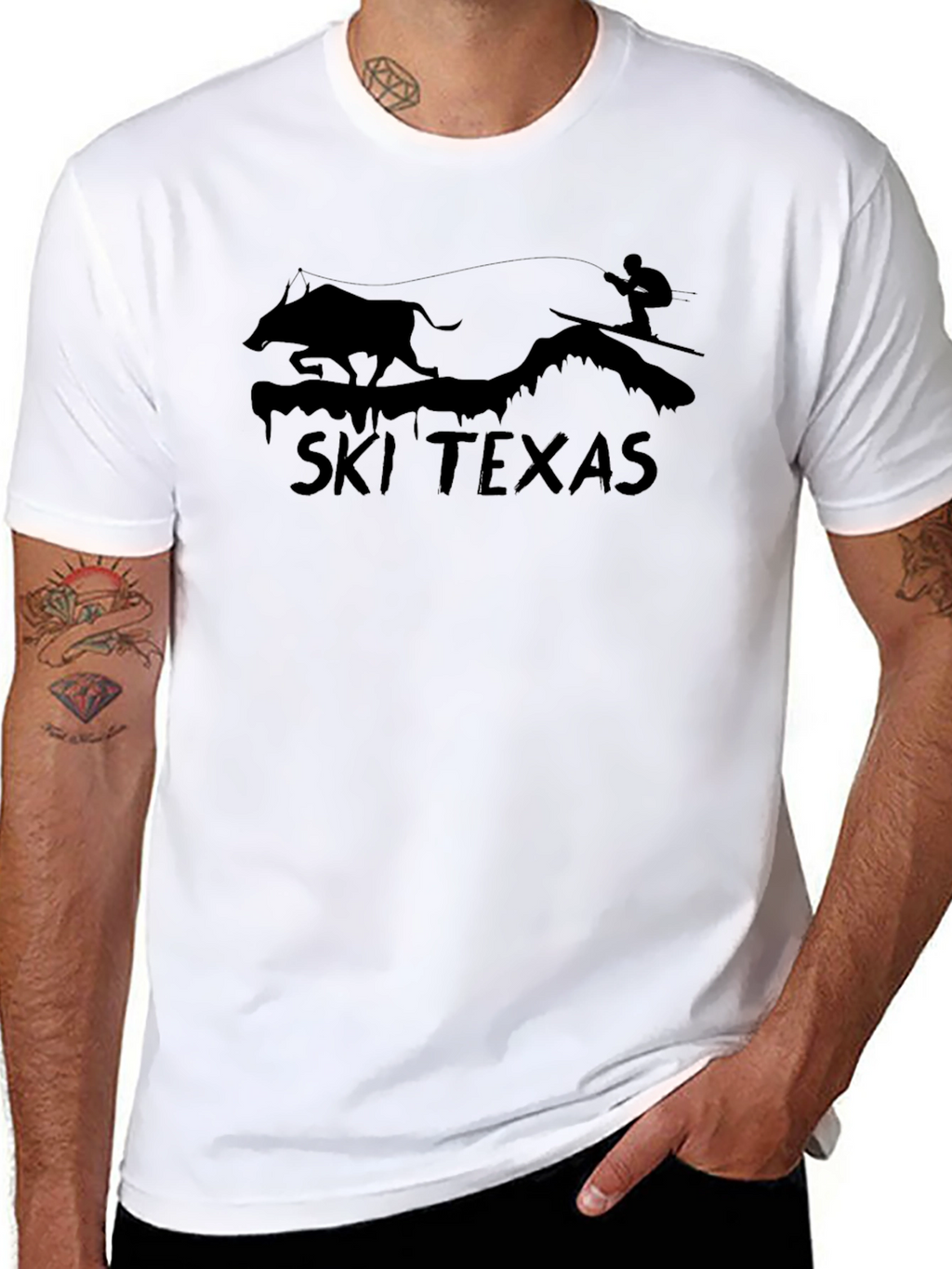 Ski Texas Graphic Tee - Unisex Black T-Shirt
