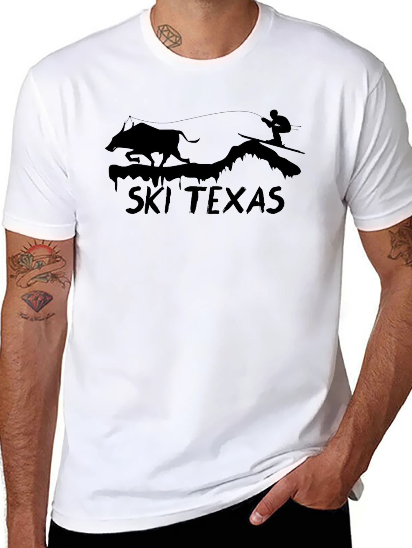 Ski Texas Graphic Tee - Unisex Black T-Shirt