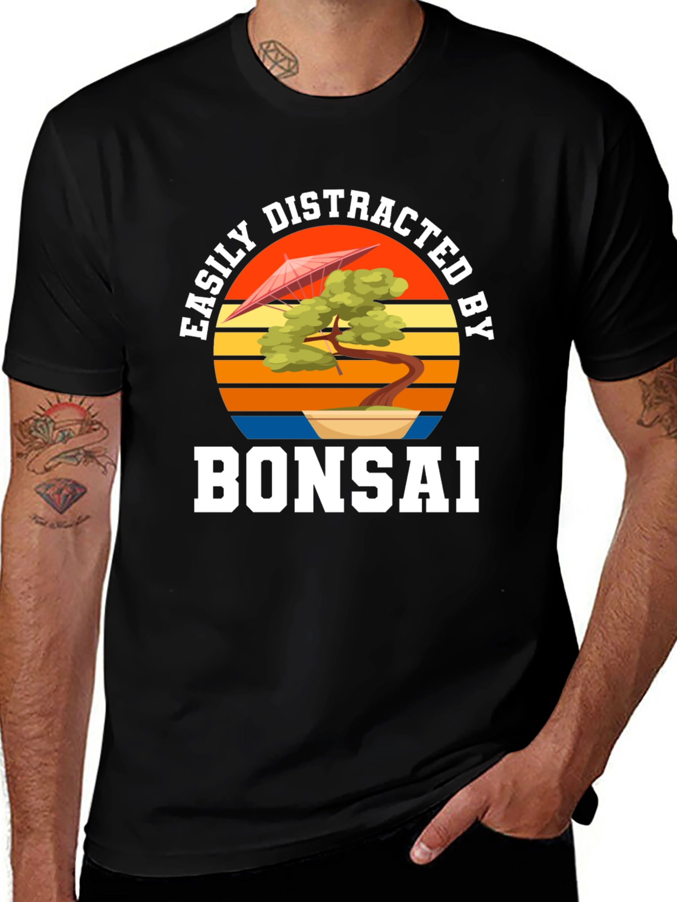 Easily Distracted by Bonsai Black T-Shirt