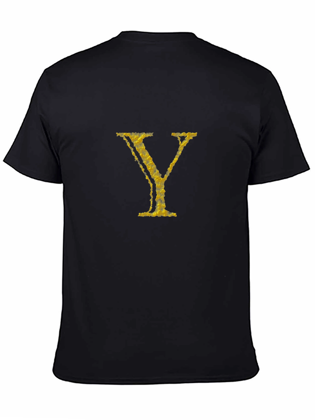 Golden Y Black Cotton Tee