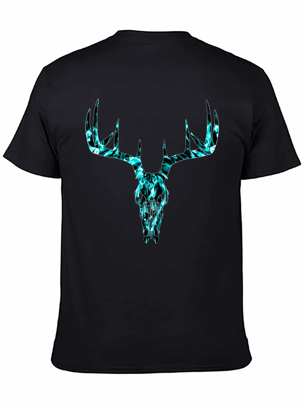 Deer Skull Graphic Tee - Black Cotton