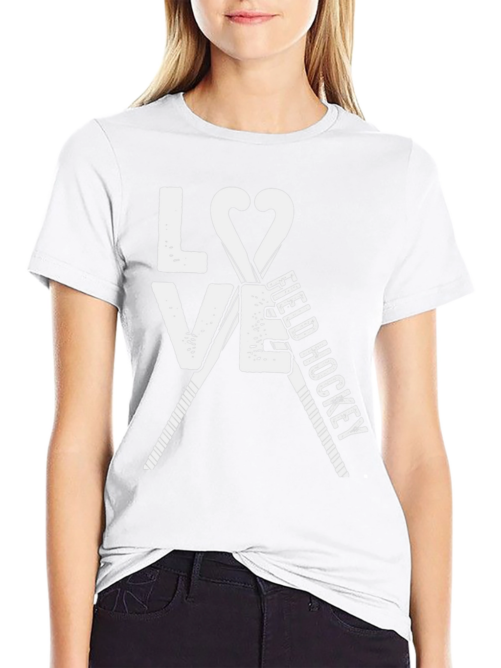 Love Field Hockey Black Graphic T-Shirt