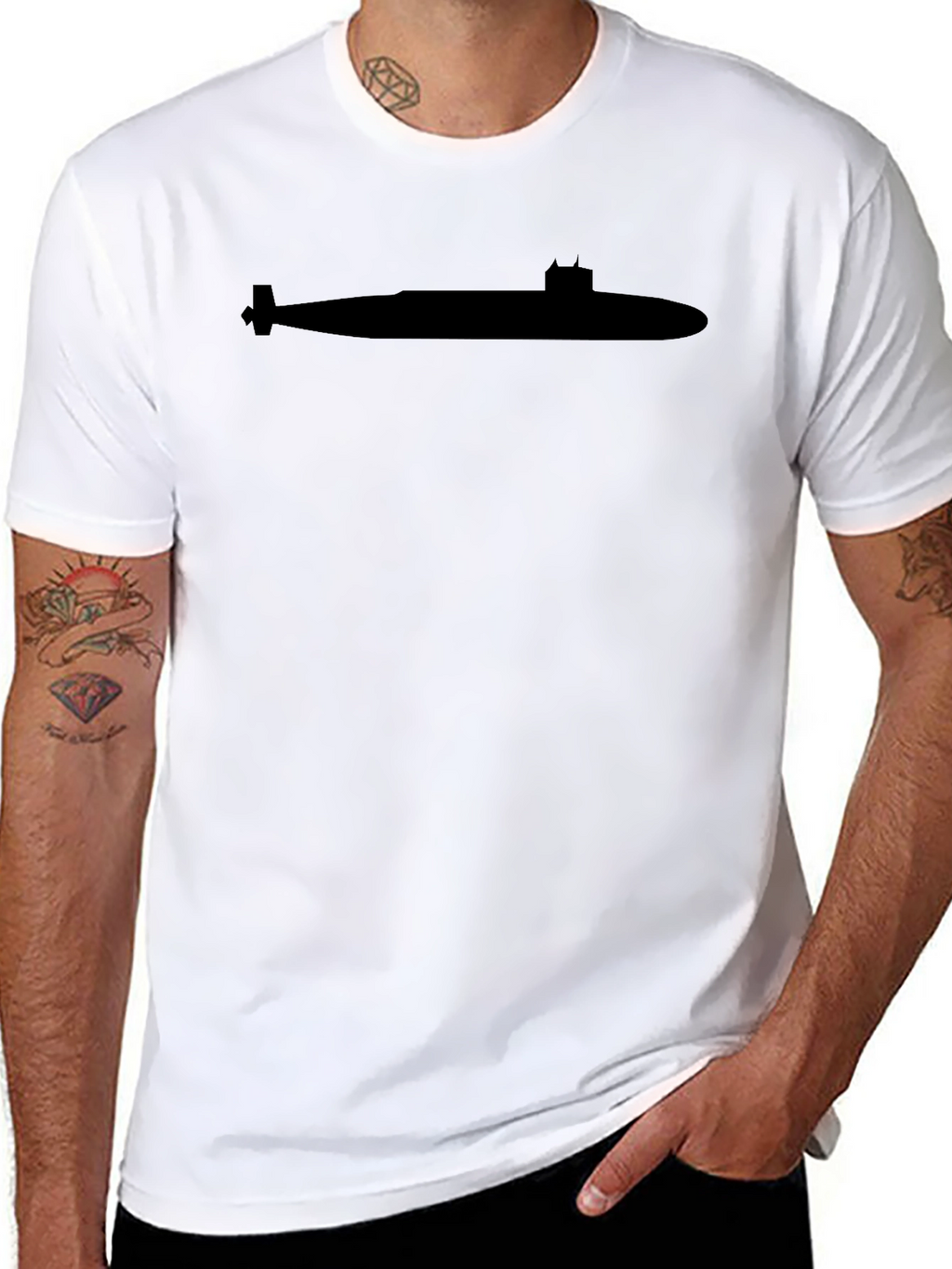 Submarine Silhouette Black T-Shirt