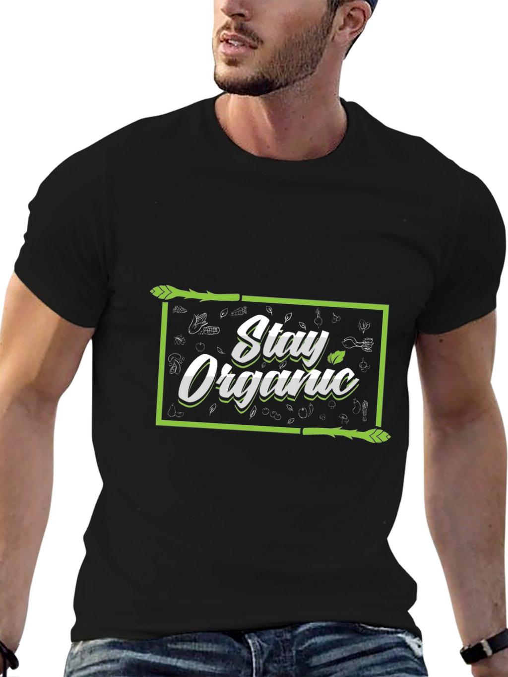Stay Organic Black T-Shirt