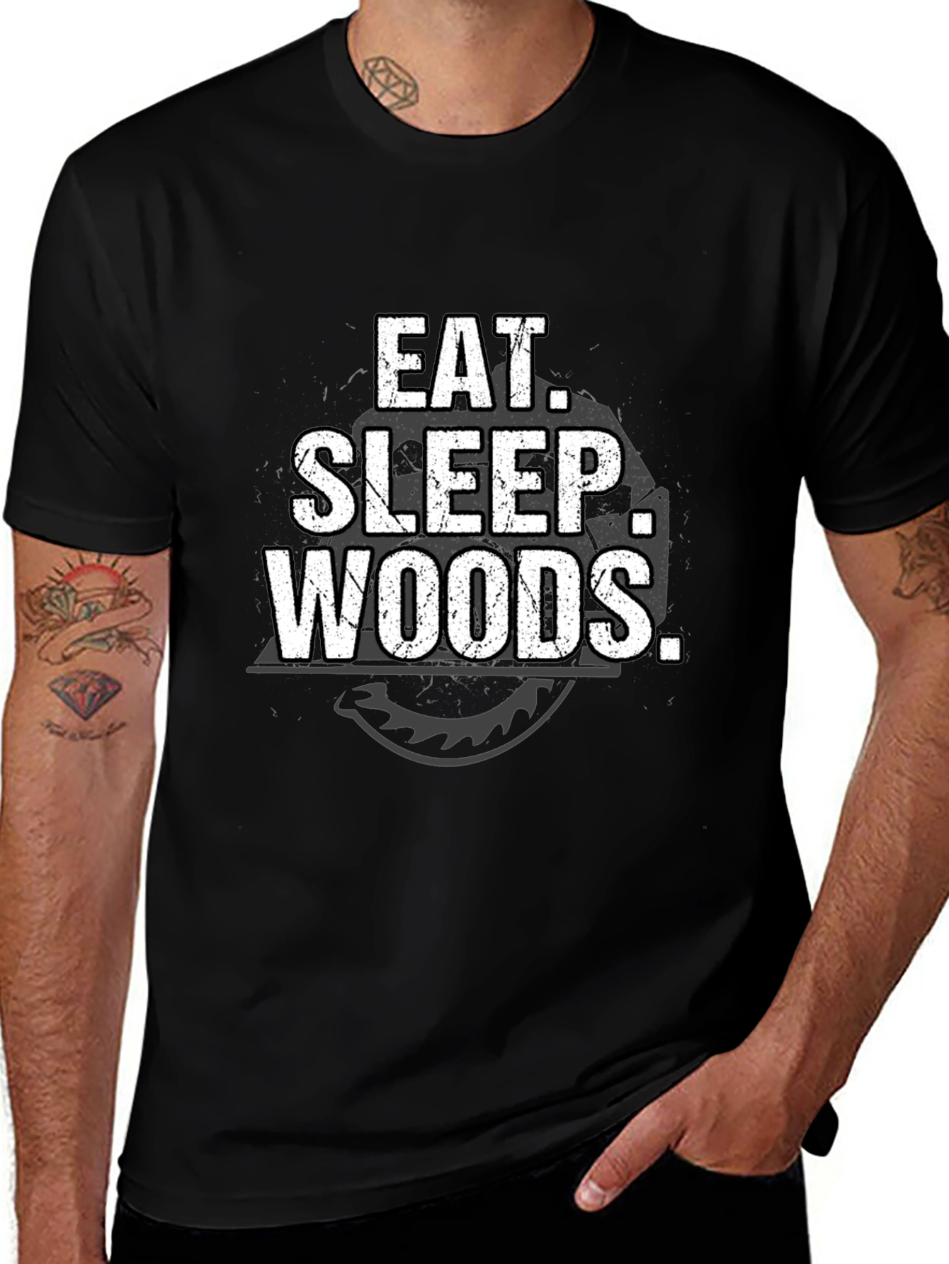Eat Sleep Woods T-Shirt | Woodworking Humor Tee