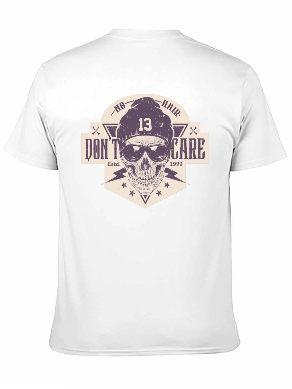 Skull Graphic Tee - No Hair Dont Care T-Shirt