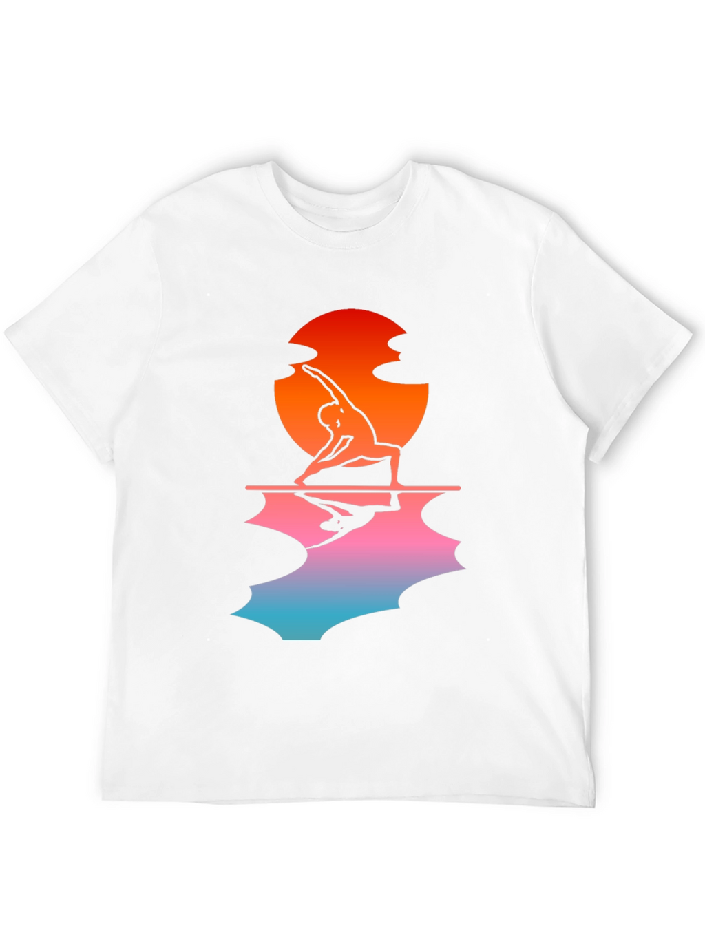 Sunset Yoga Pose Black T-Shirt