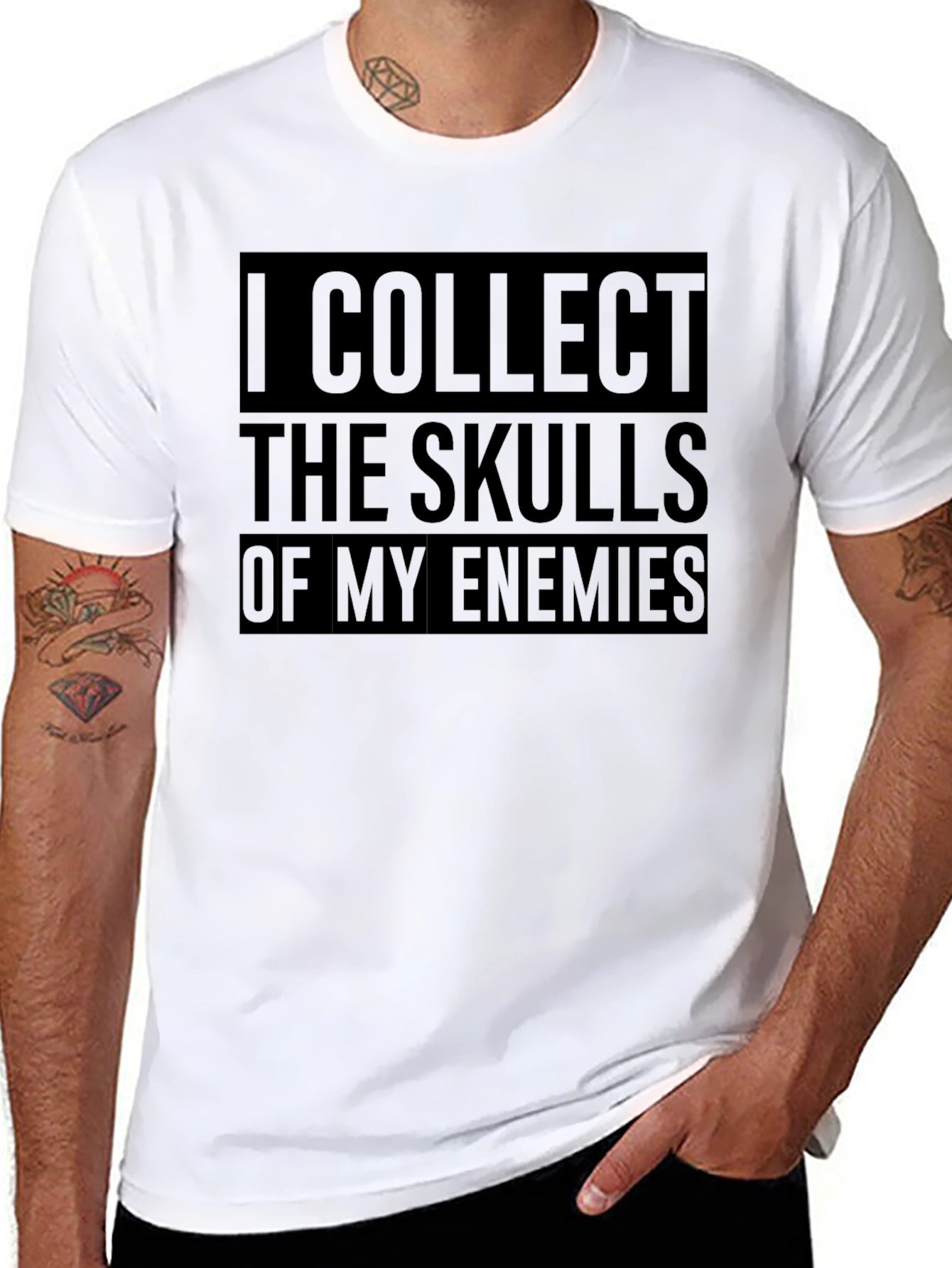 I Collect Skulls of My Enemies Black T-Shirt