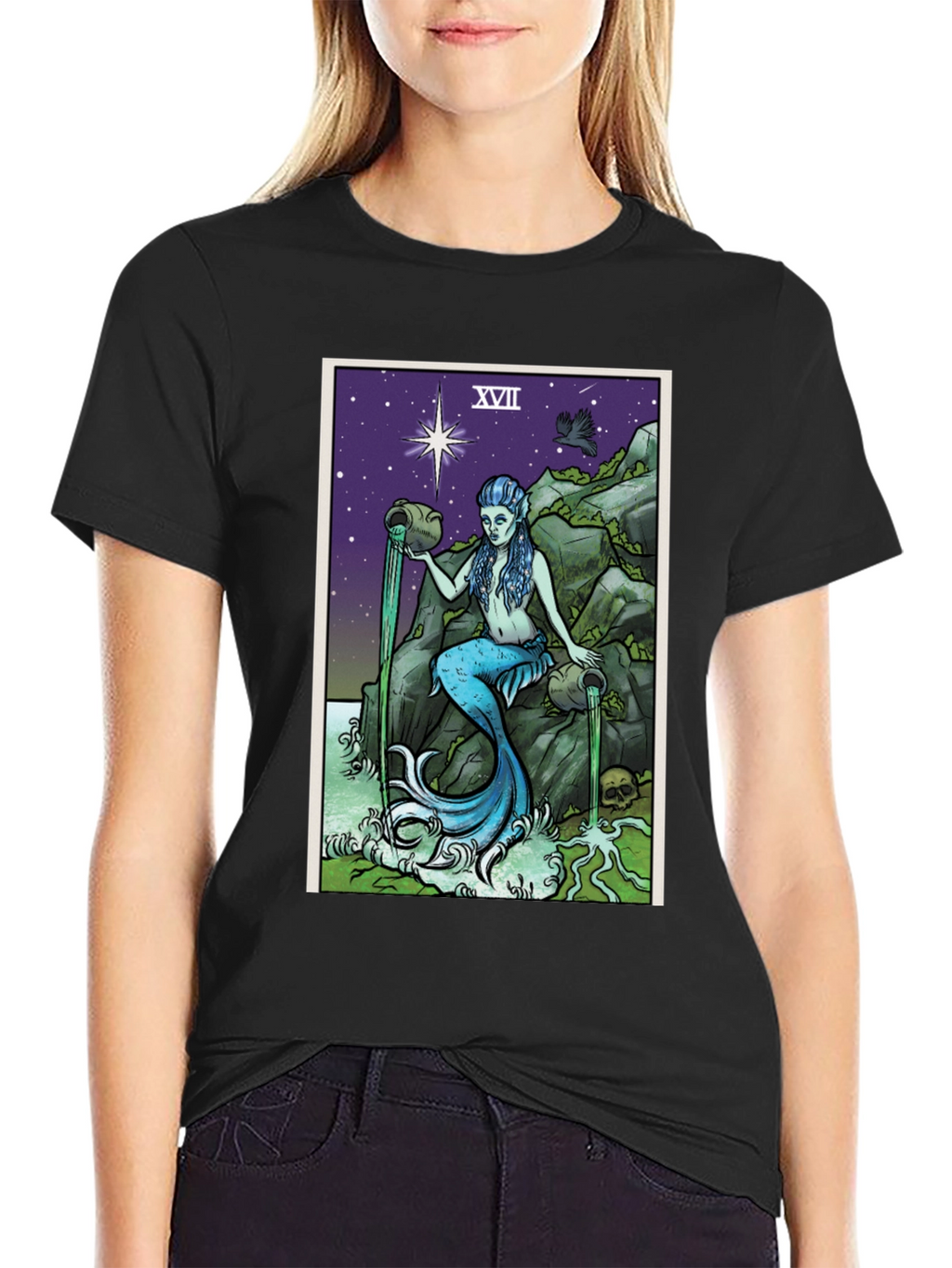 The Star Tarot Card T-Shirt - Mermaid Design