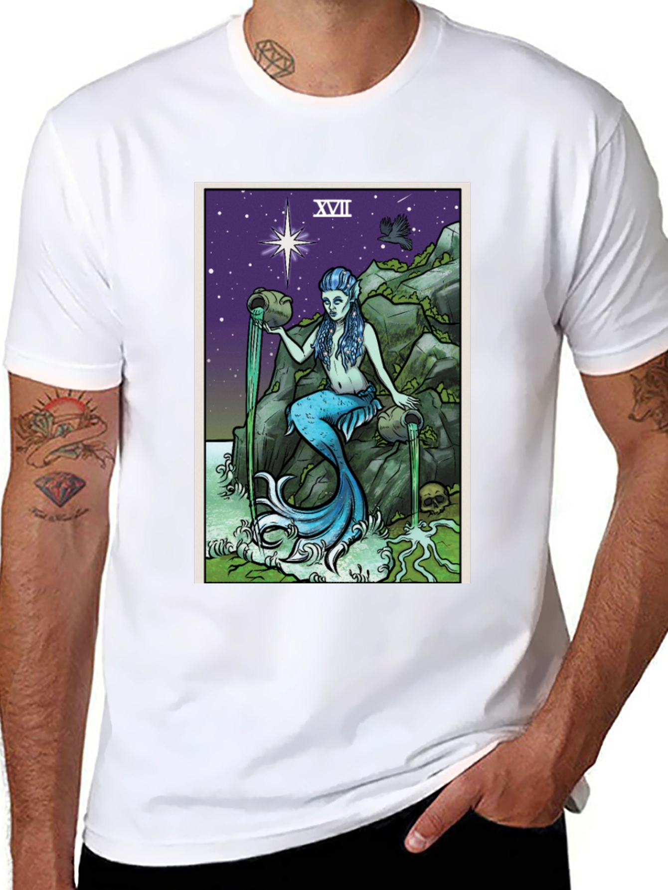 The Star Tarot Card T-Shirt - Mermaid Design
