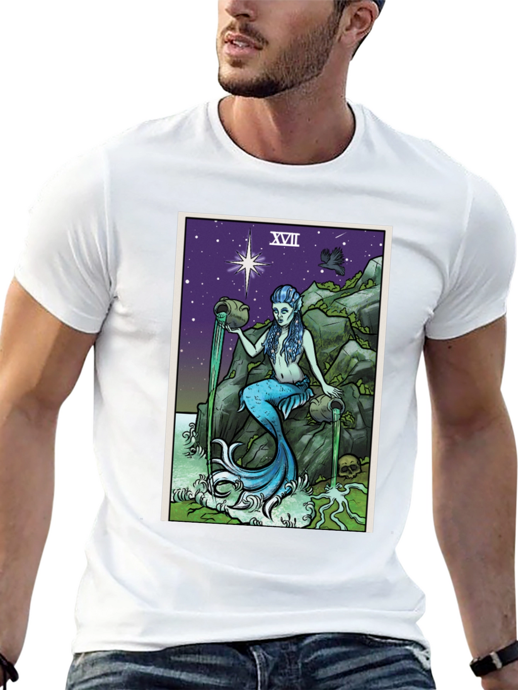 The Star Tarot Card T-Shirt - Mermaid Design
