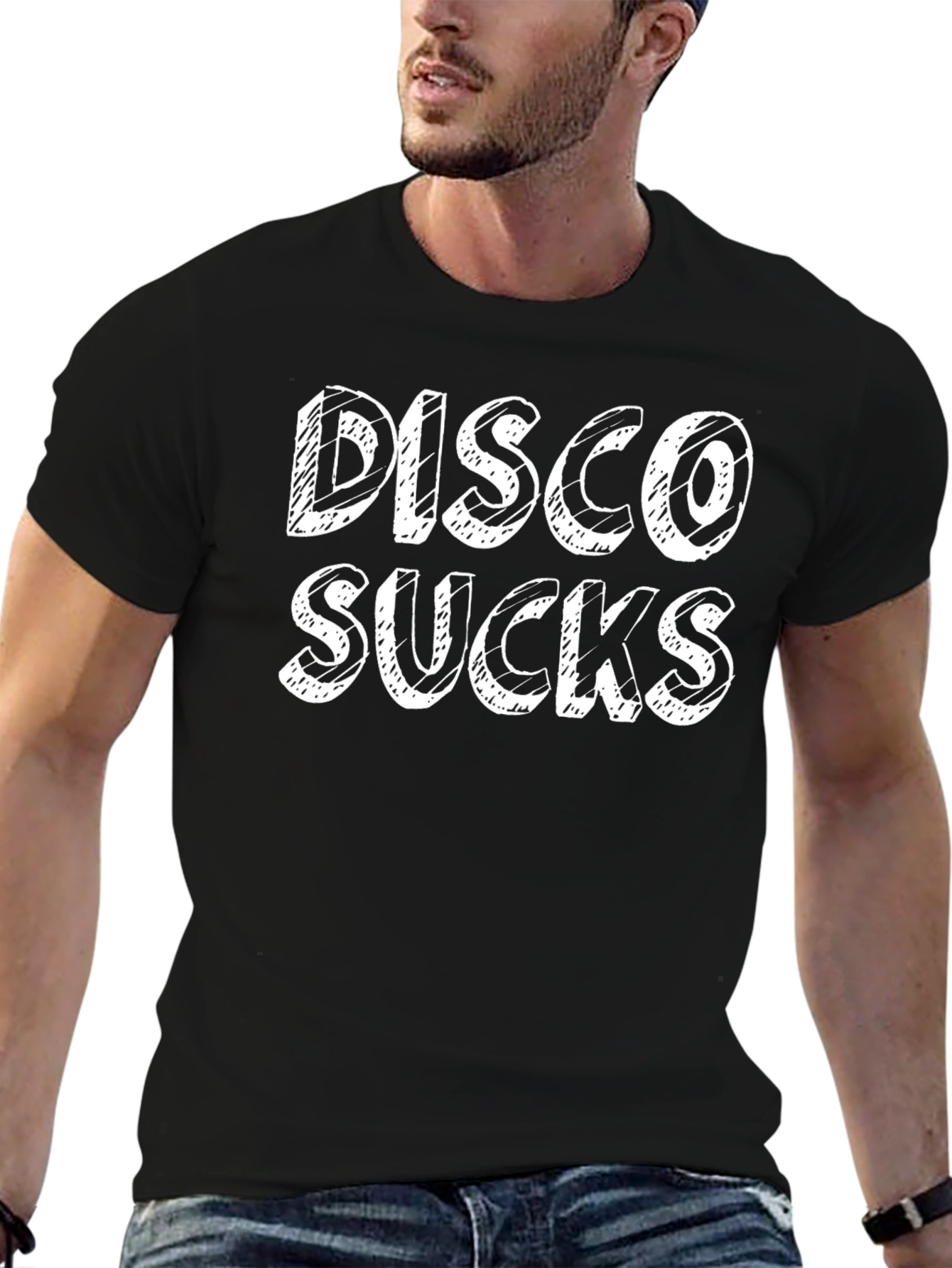 Disco Sucks Graphic T-Shirt - Black Cotton Tee