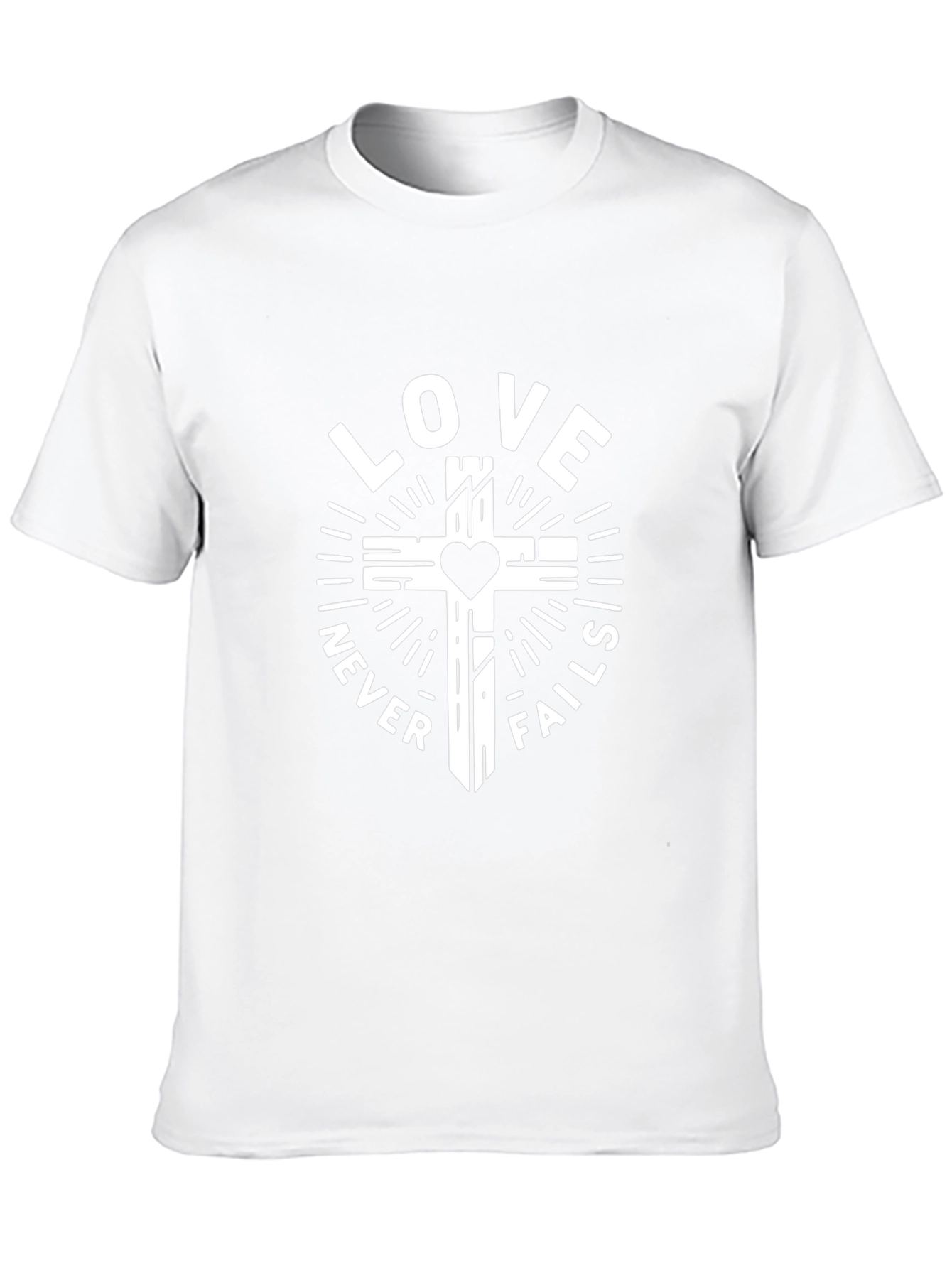 Love Never Fails Christian Graphic T-Shirt