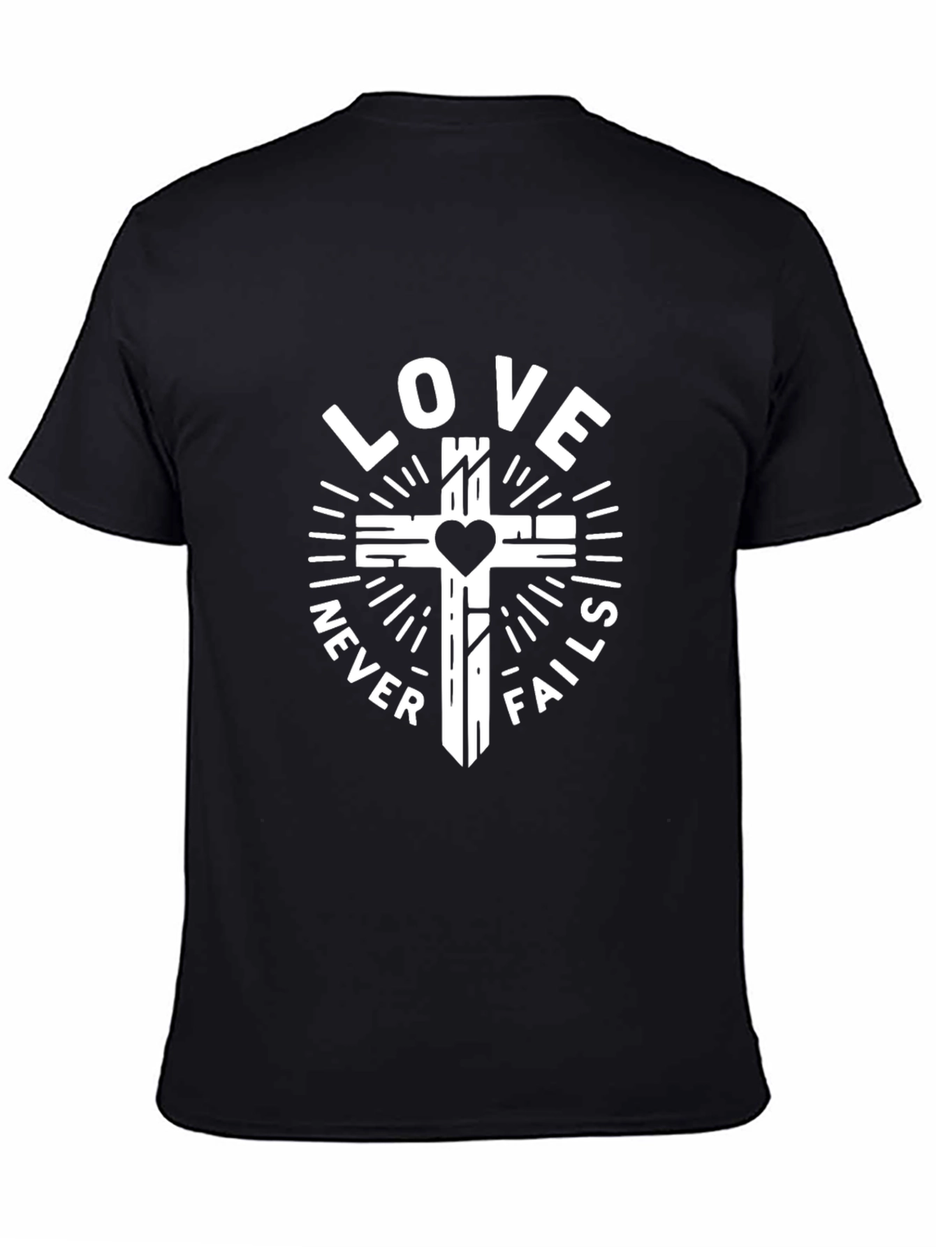 Love Never Fails Christian Graphic T-Shirt