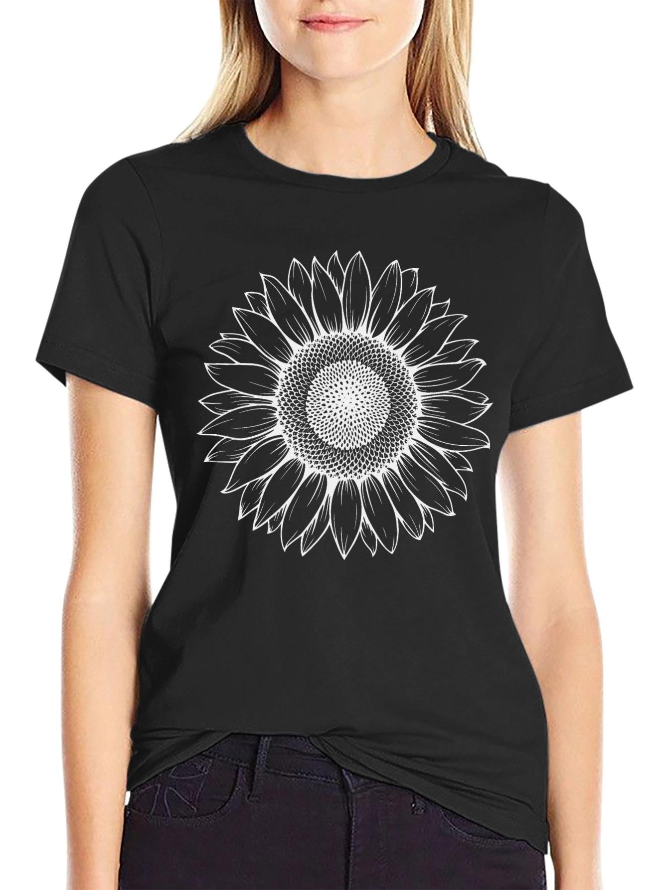 Black Sunflower Graphic Tee