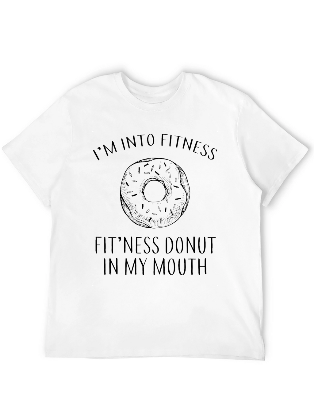 Fitness Donut Graphic Tee - Black Casual T-Shirt