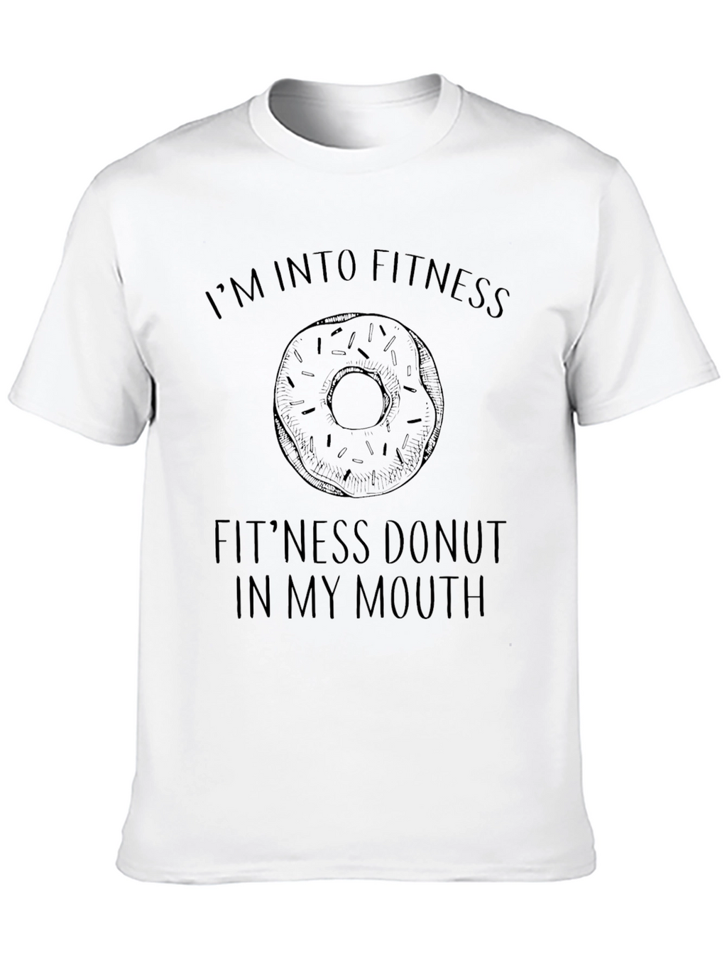 Fitness Donut Graphic Tee - Black Casual T-Shirt