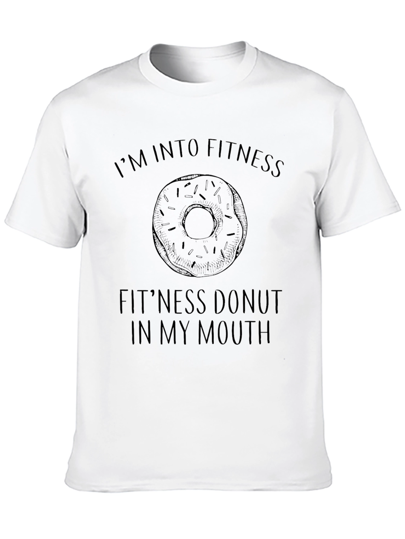 Fitness Donut Graphic Tee - Black Casual T-Shirt