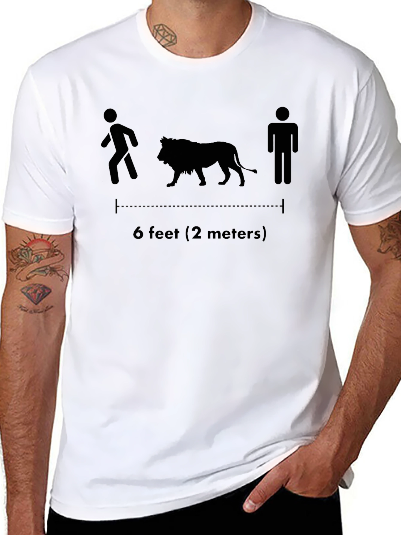 Social Distance Lion Graphic T-Shirt - Stay Safe!