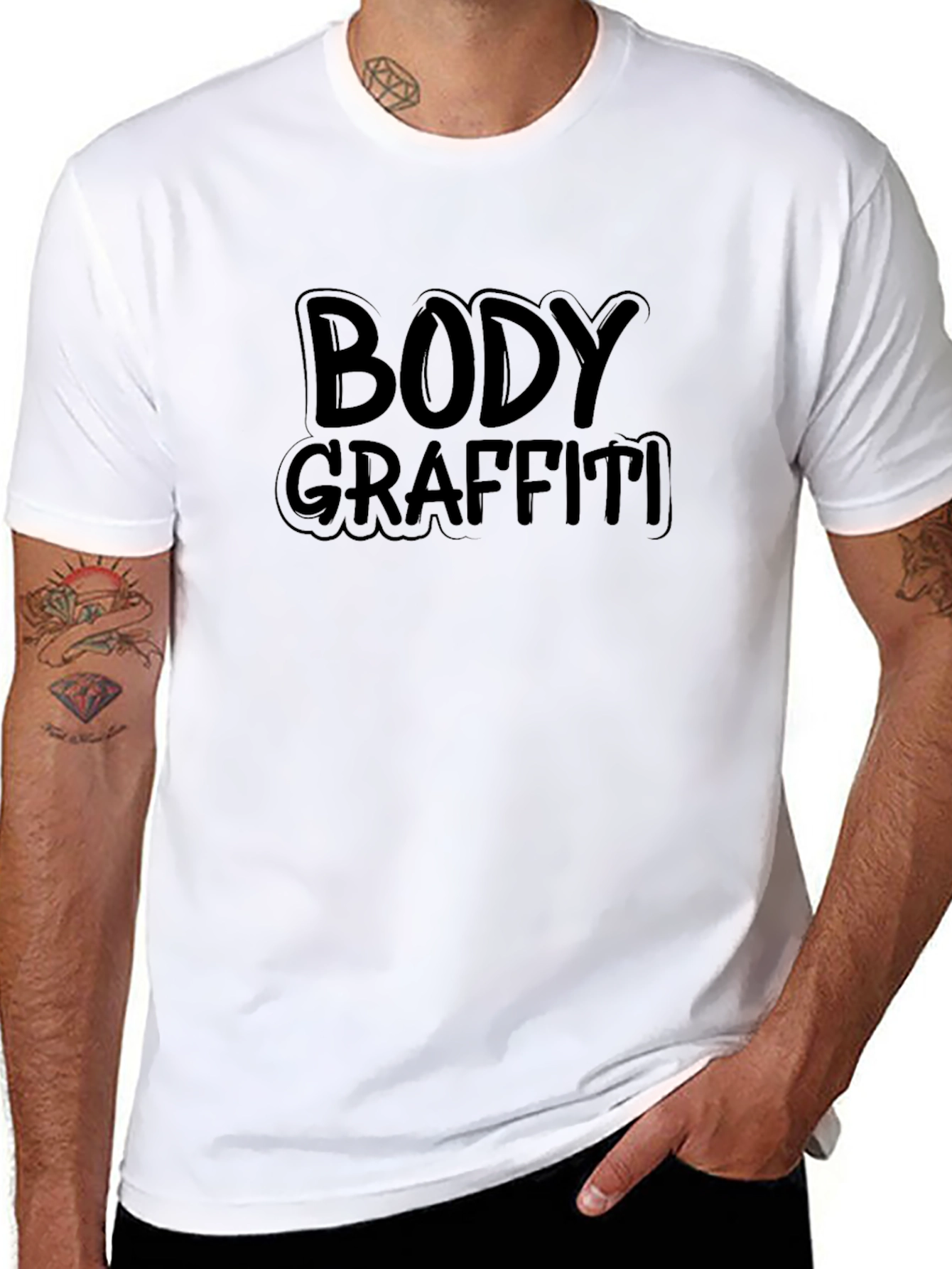 Body Graffiti Black T-Shirt - Unique Design