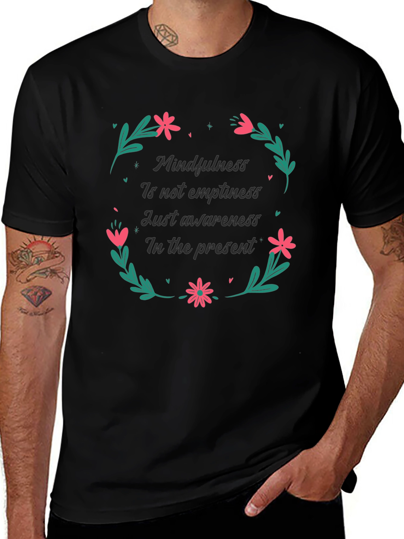 Mindfulness in the Present Black T-Shirt