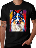 Colorful Dog Graphic T-Shirt