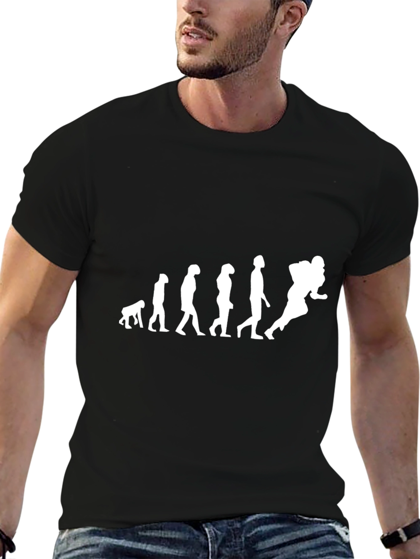 Evolution of a Football Player T-Shirt