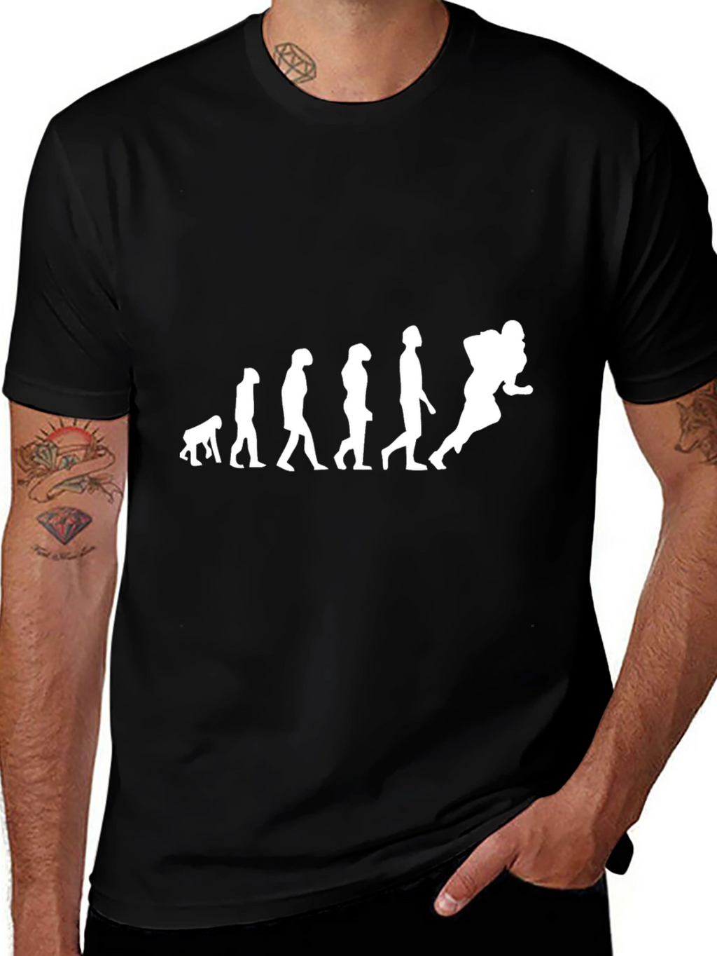 Evolution of a Football Player T-Shirt