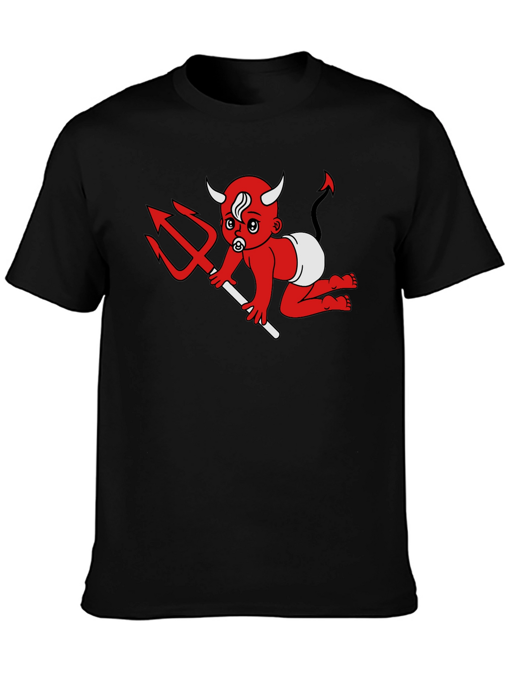Devil Baby Graphic Tee - Black Cotton T-Shirt