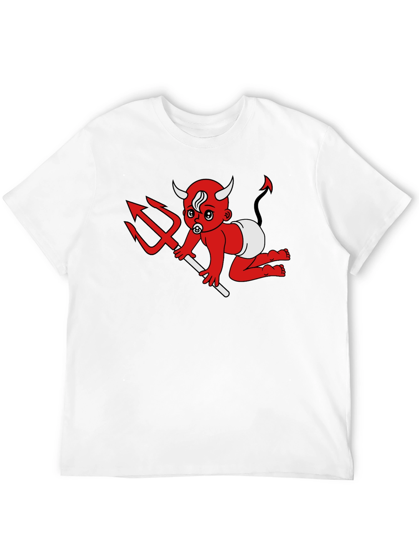 Devil Baby Graphic Tee - Black Cotton T-Shirt