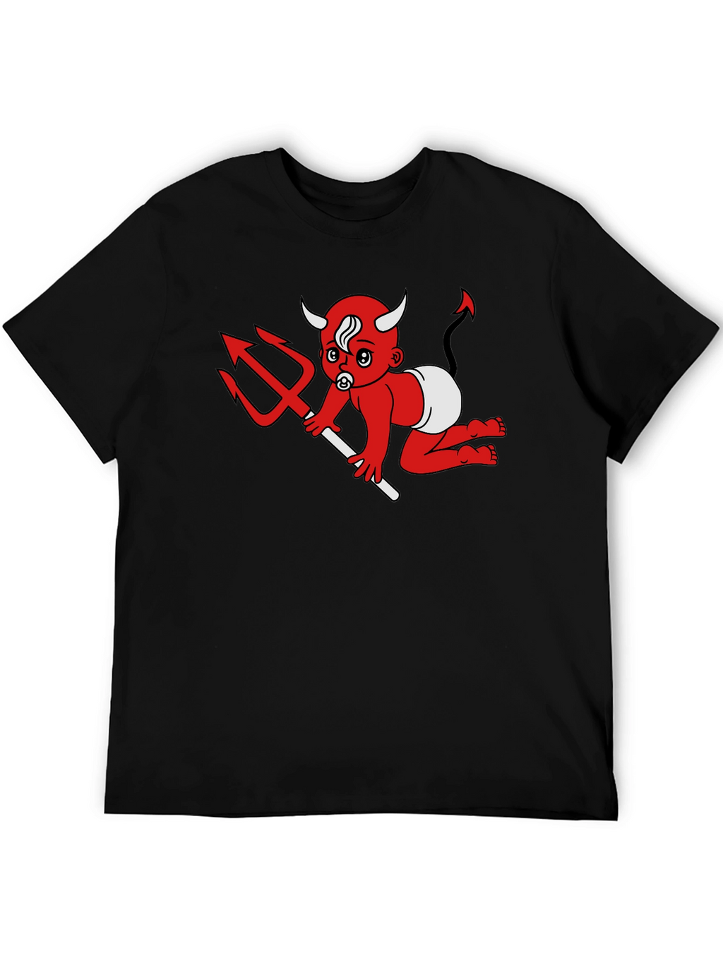 Devil Baby Graphic Tee - Black Cotton T-Shirt