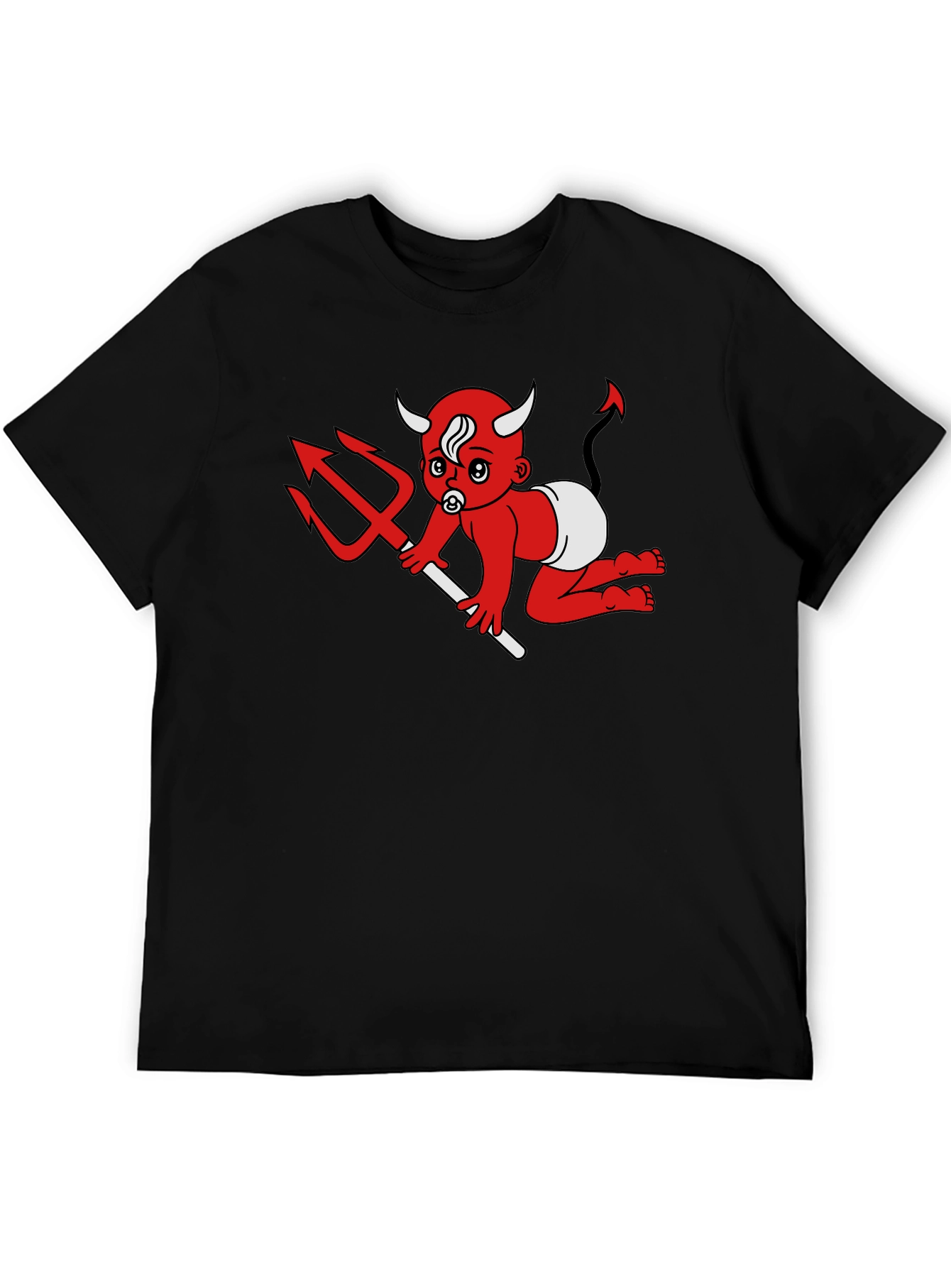 Devil Baby Graphic Tee - Black Cotton T-Shirt