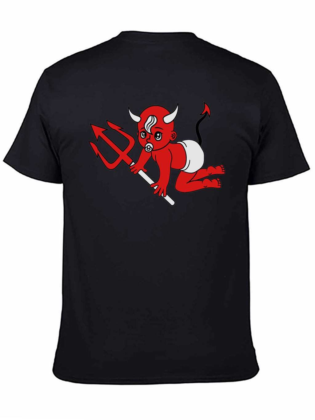 Devil Baby Graphic Tee - Black Cotton T-Shirt