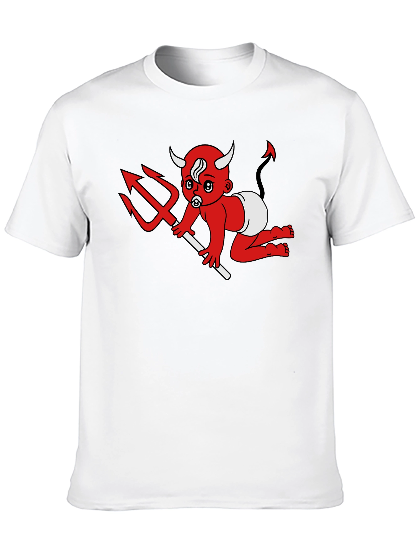 Devil Baby Graphic Tee - Black Cotton T-Shirt