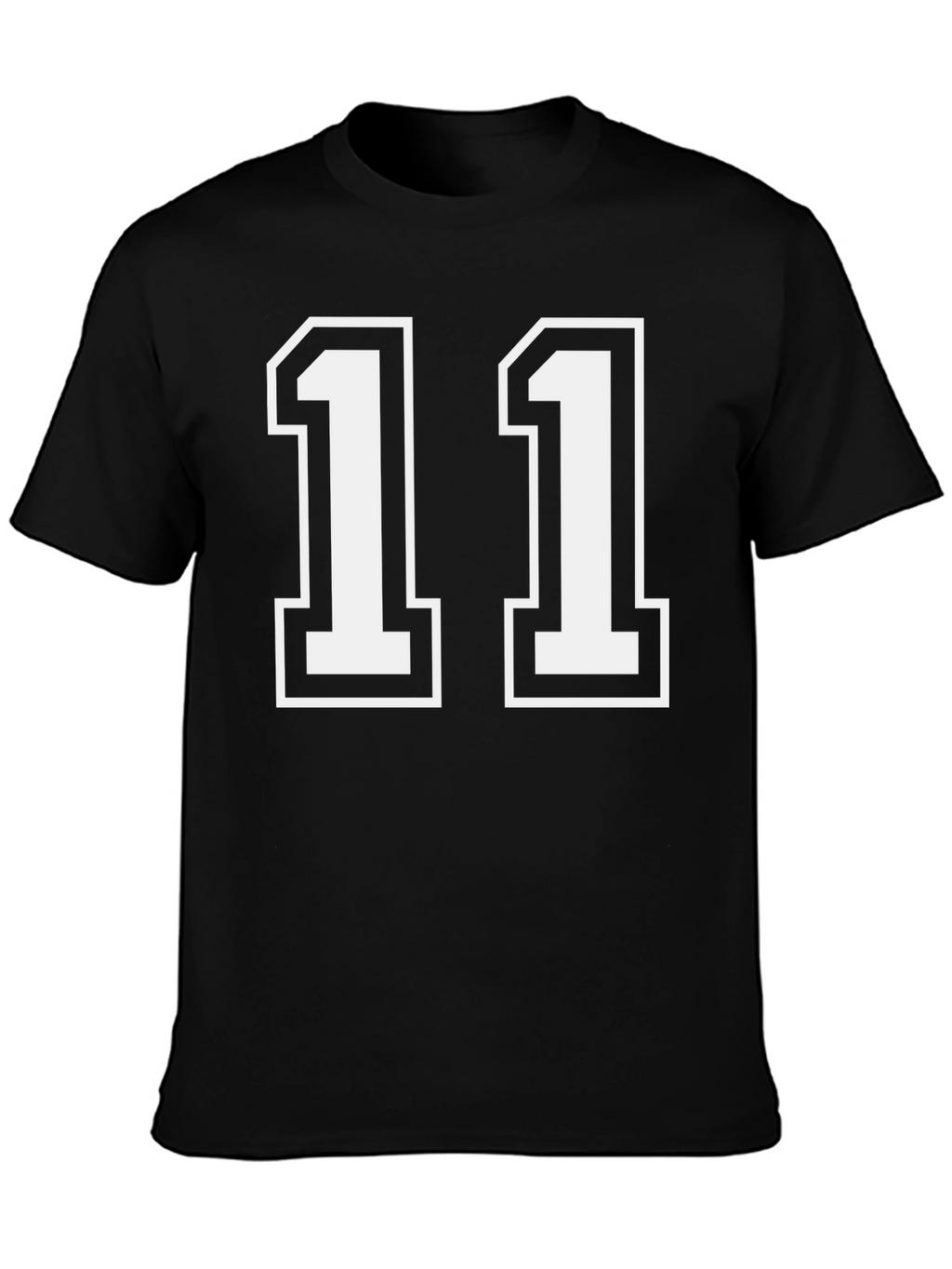 Black T-Shirt with White Number 11