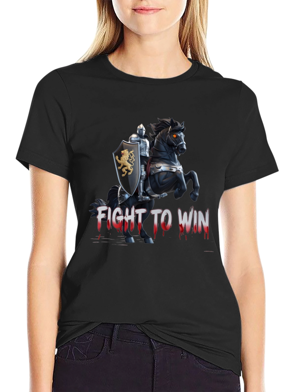 Fight to Win Knight & Horse Graphic T-Shirt