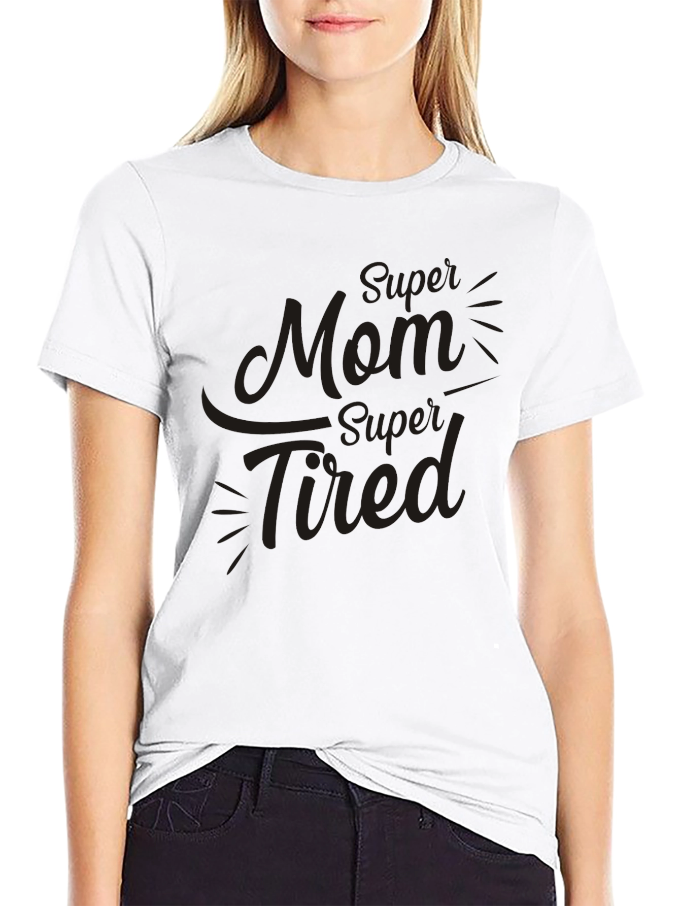 Super Mom Super Tired Black T-Shirt