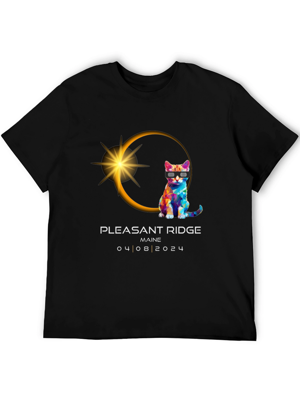 Pleasant Ridge Maine 2024 Eclipse Cat T-Shirt