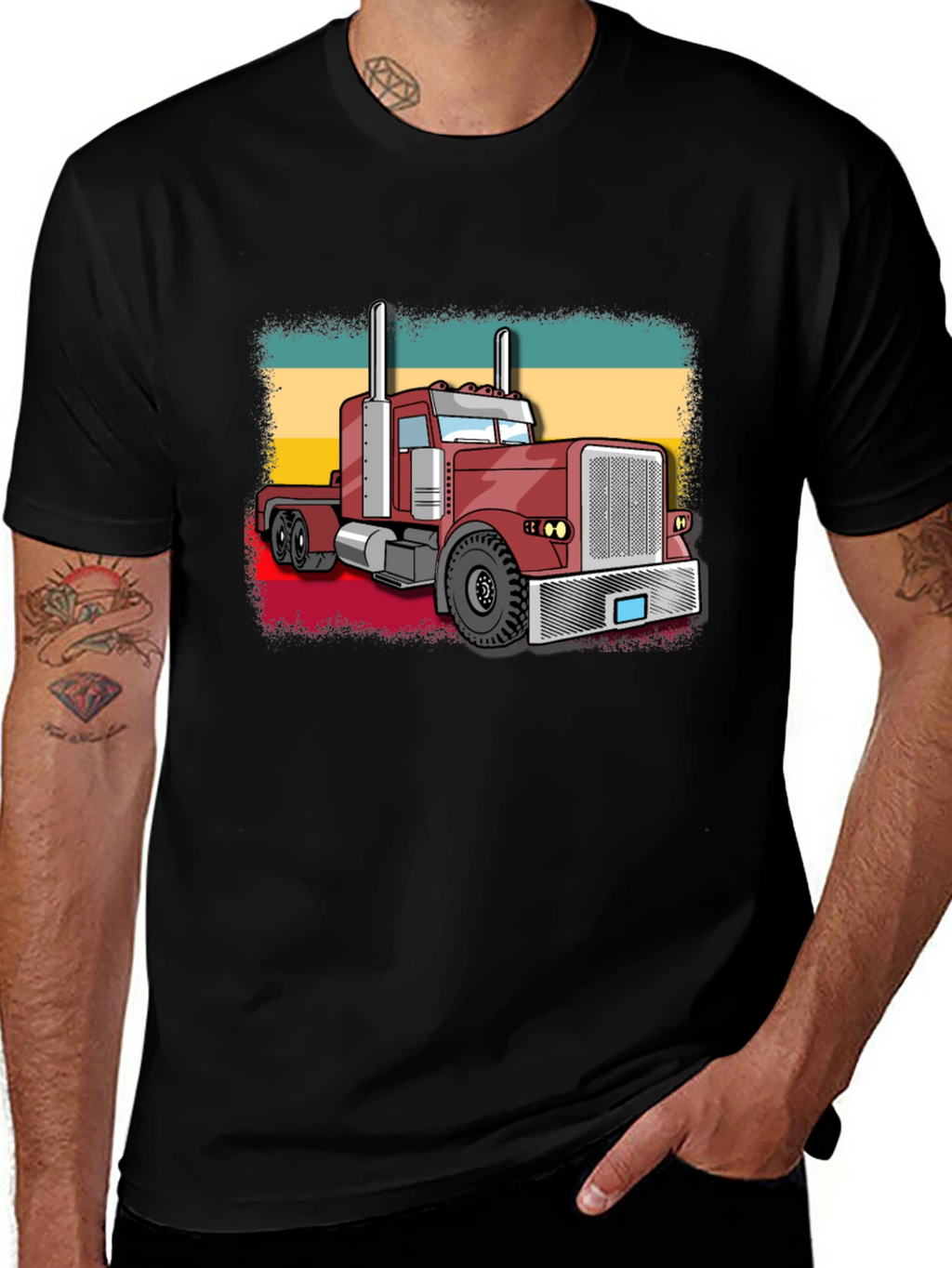 Retro Trucker T-Shirt - Cool Graphic Tee