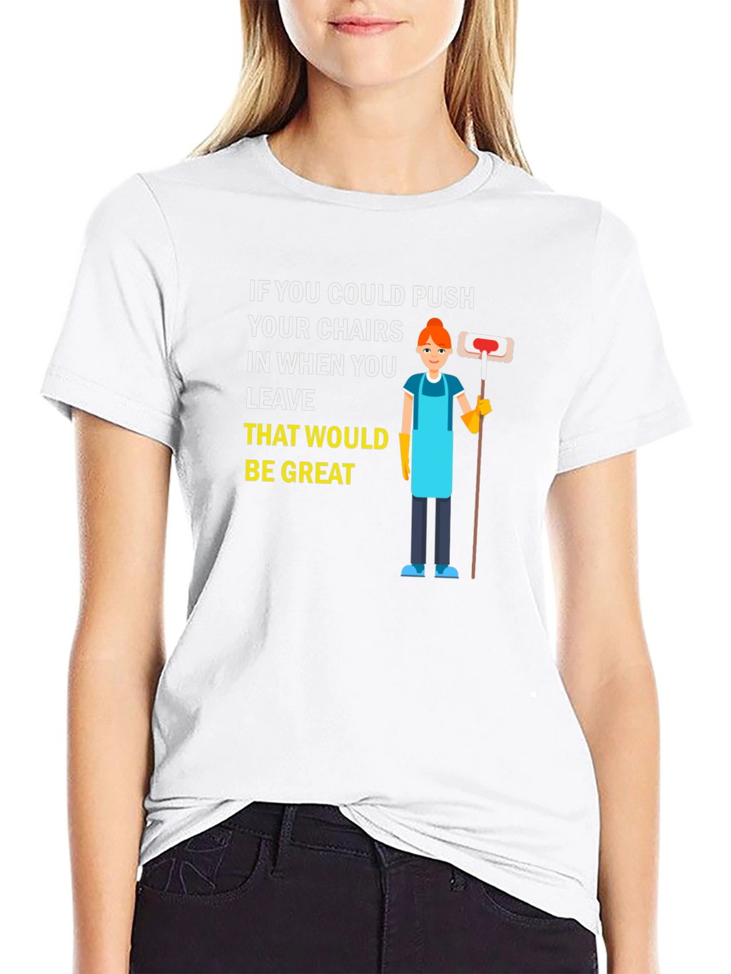 Push In Your Chairs Black Graphic T-Shirt