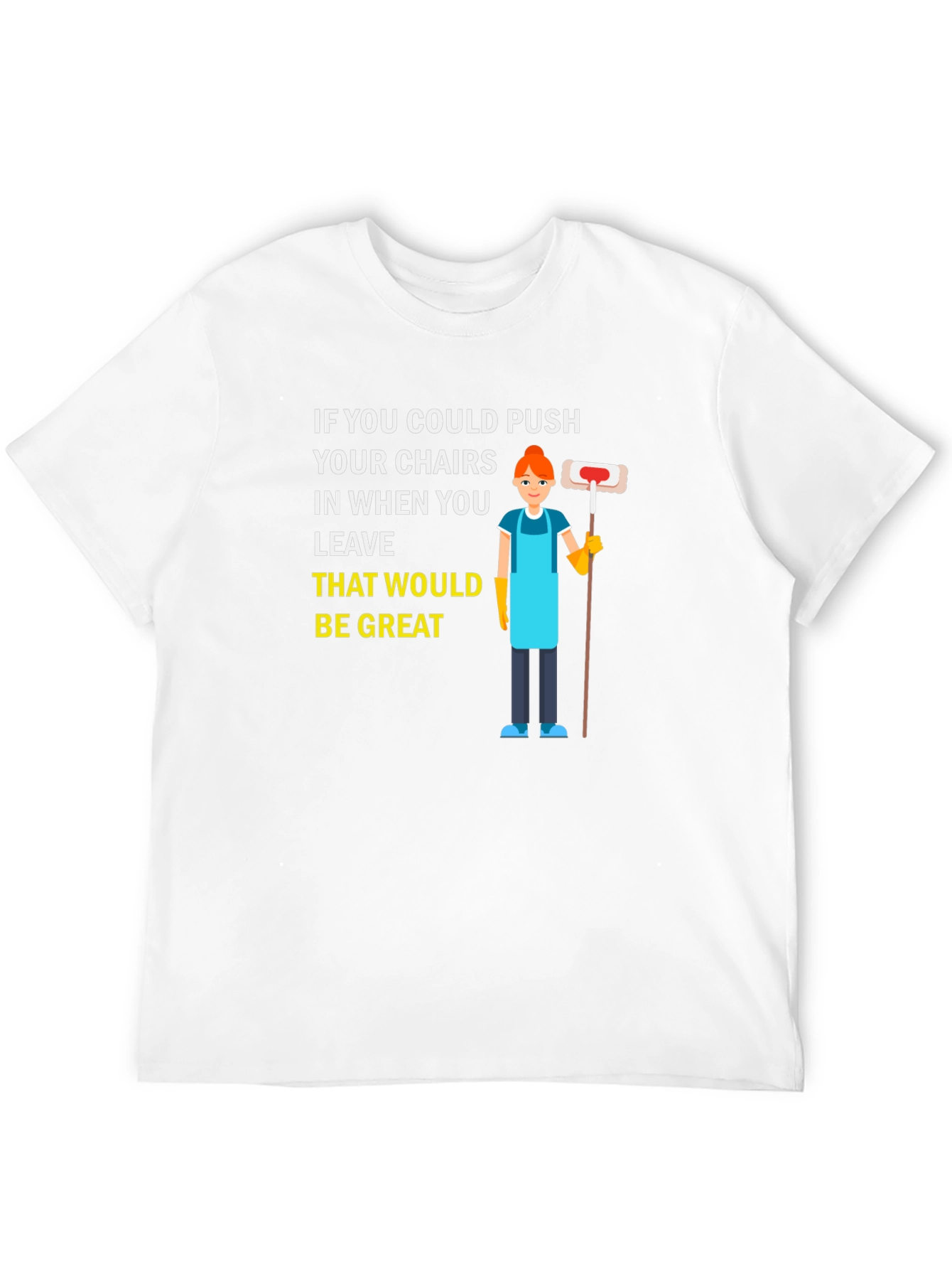 Push In Your Chairs Black Graphic T-Shirt