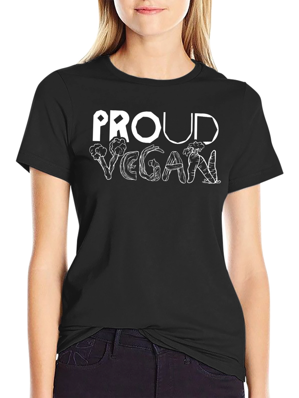 Proud Vegan T-Shirt: Vegetable Letter Design Unisex