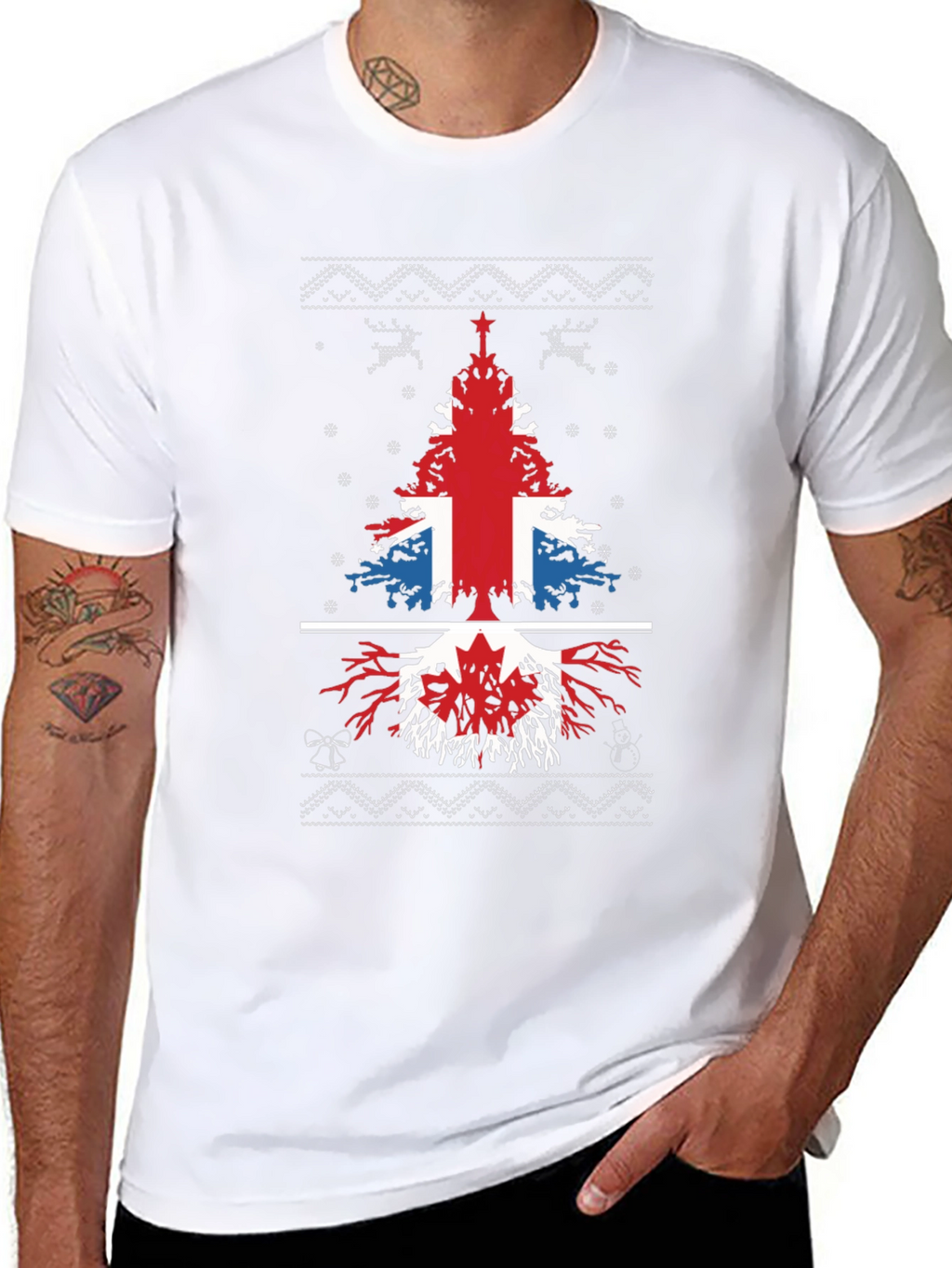 British & Canadian Christmas Tree T-Shirt