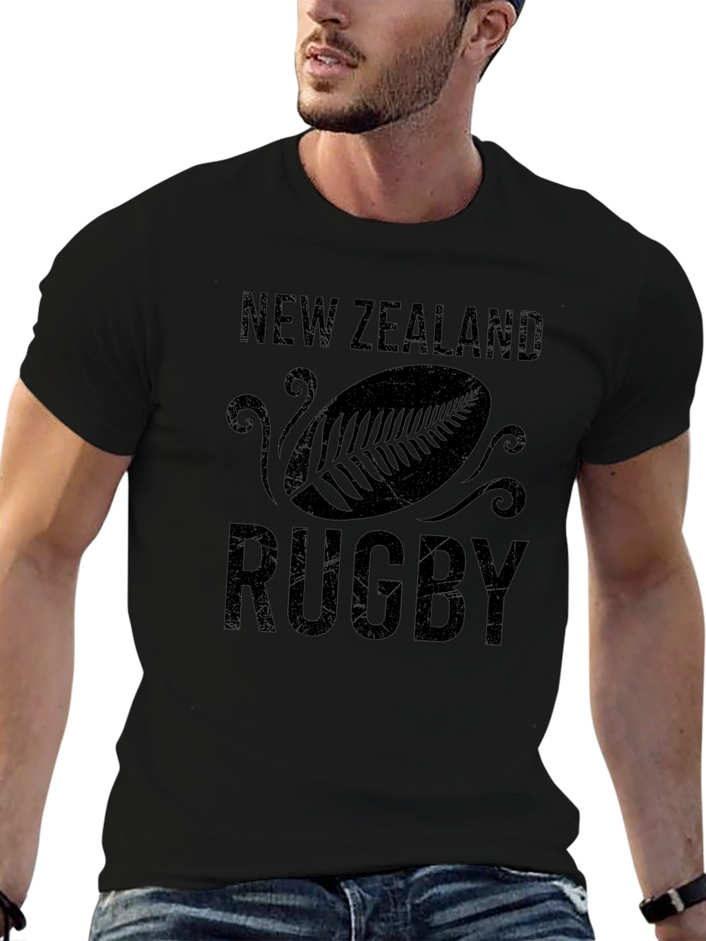 New Zealand Rugby Graphic Black T-Shirt