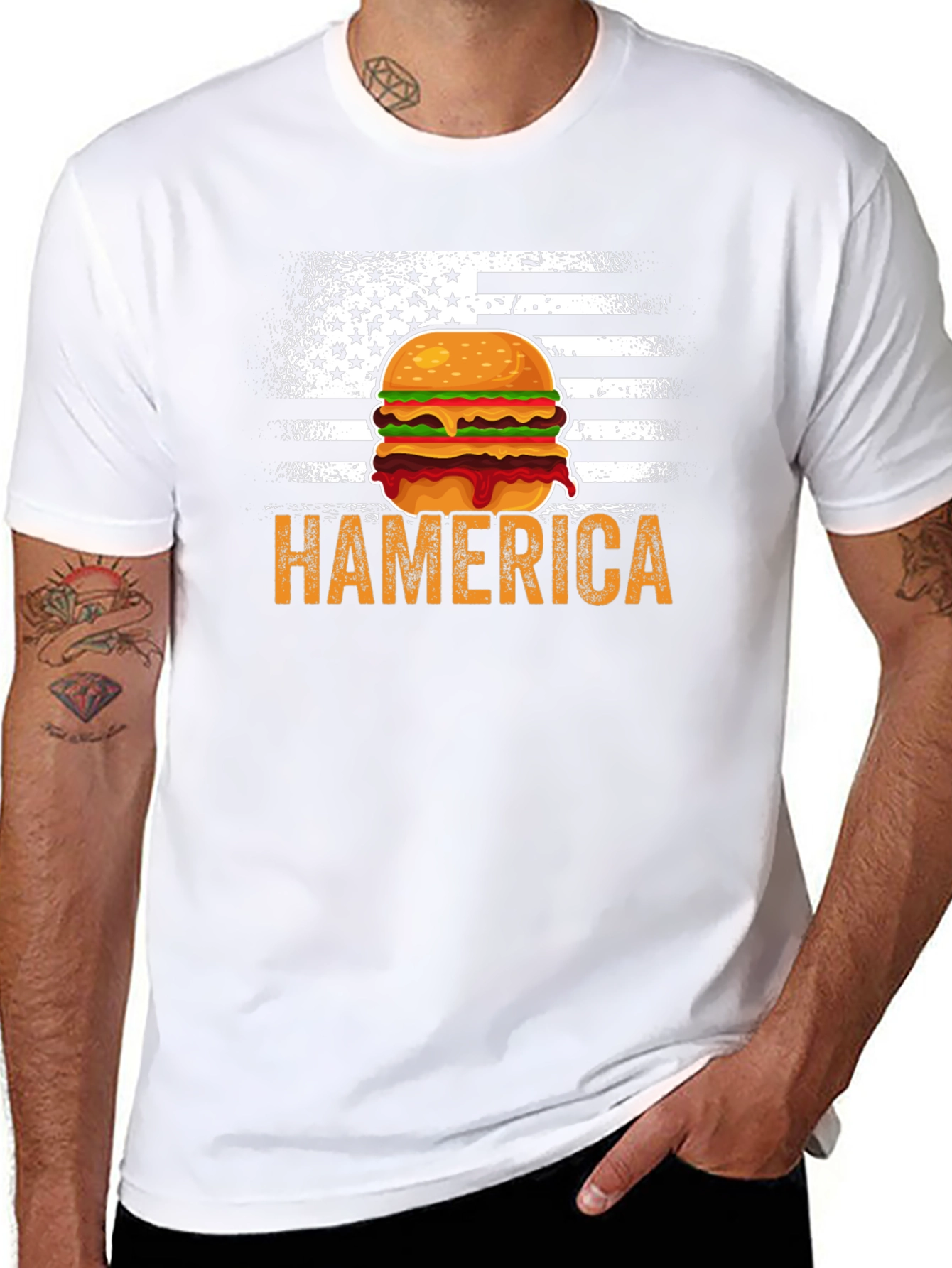 Hamerica Burger USA Flag T-Shirt