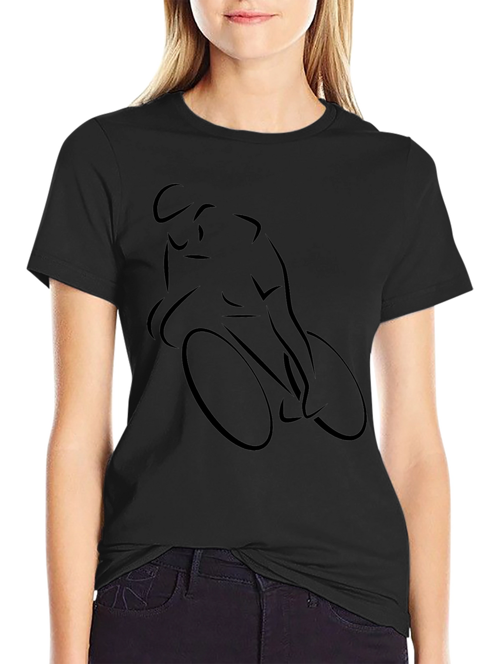 Mens Black Cycling Silhouette T-Shirt