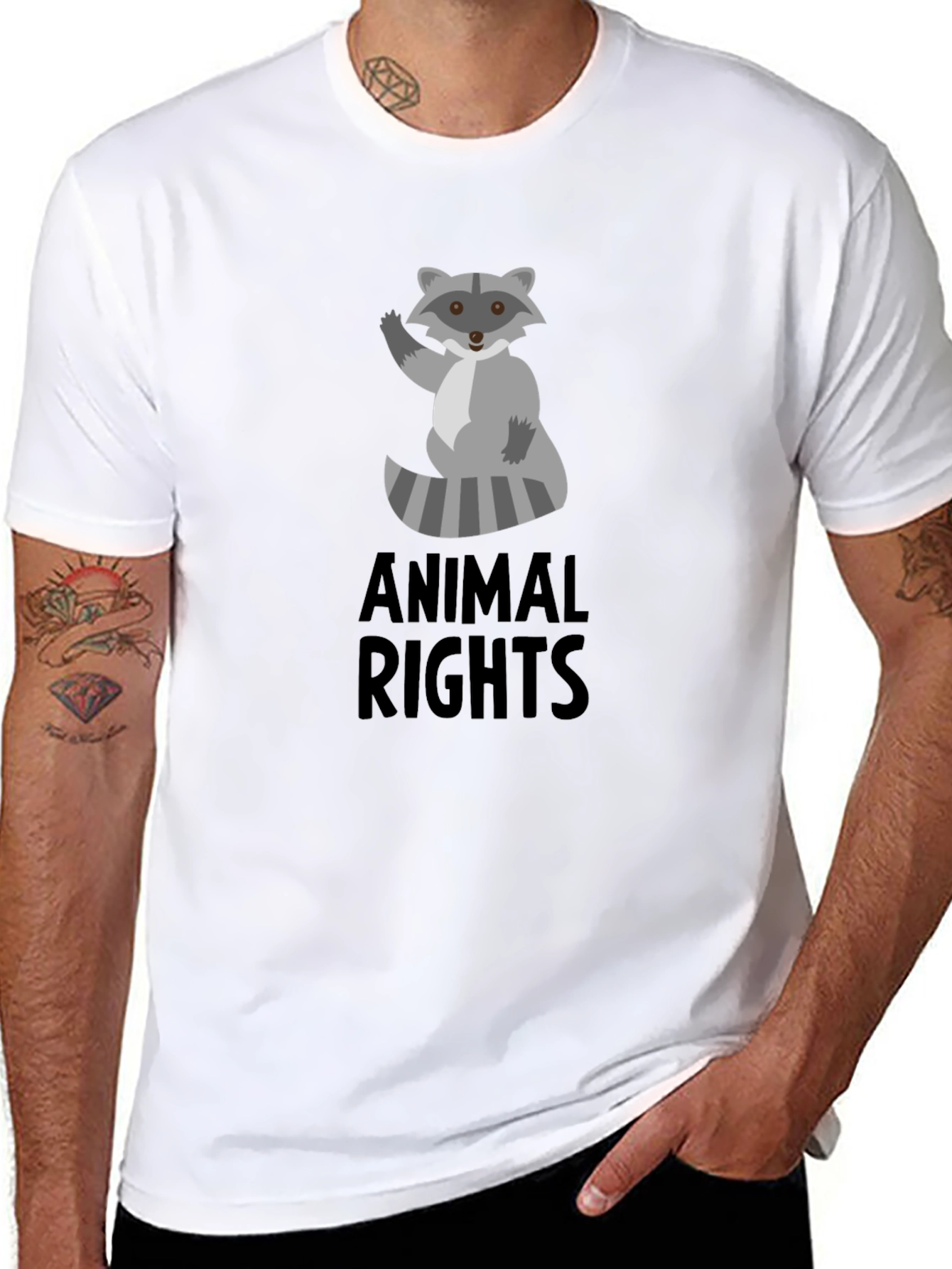 Animal Rights Raccoon Graphic Tee